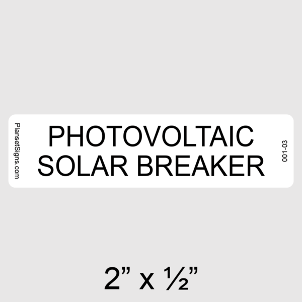 001-03 Solar Breaker Label