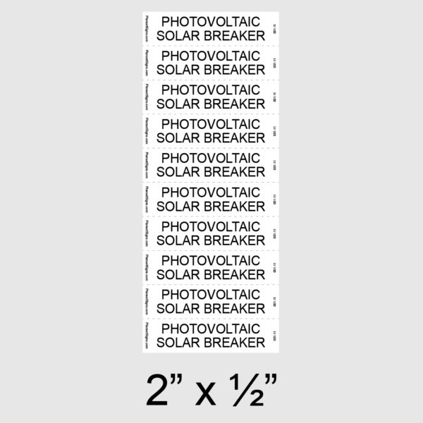 001-11 Solar Breaker Label