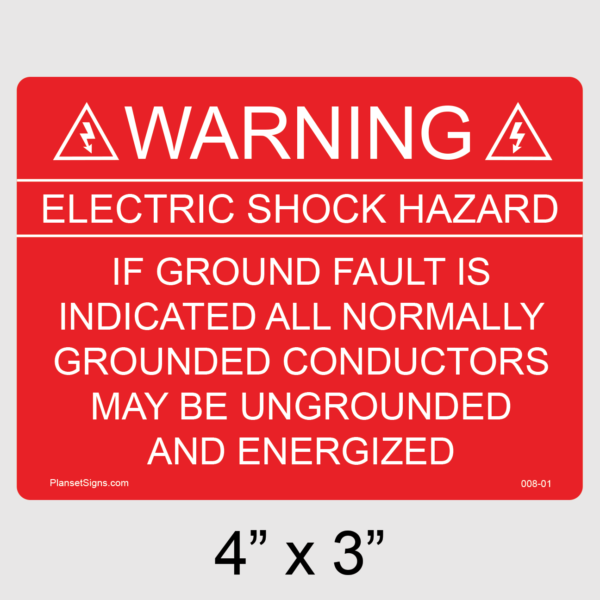 008-01 Solar Warning Label