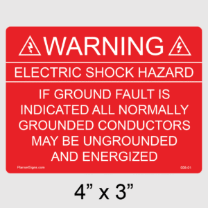 Solar Warning Label, SKU 008-01