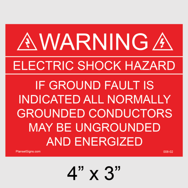 008-02 Solar Warning Placard