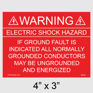 Solar Warning Placard, SKU 008-02