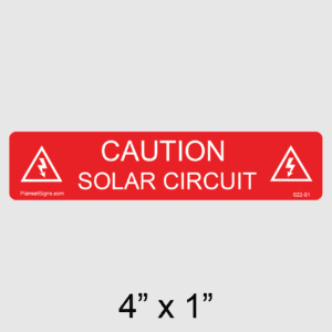 Solar Circuit Label, SKU 022-01