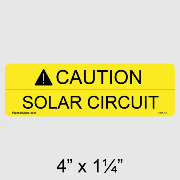 022-05 Solar Circuit Label