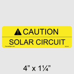 Solar Circuit Label, SKU 022-05