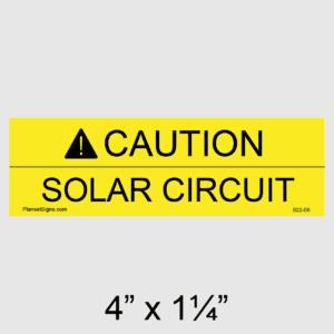 Solar Circuit Placard, SKU 022-06