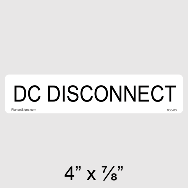 036-03 DC Disconnect Label