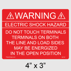 Solar Warning Label, SKU 047-01