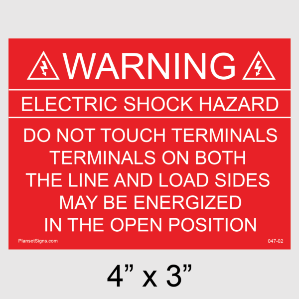 047-02 Solar Warning Placard
