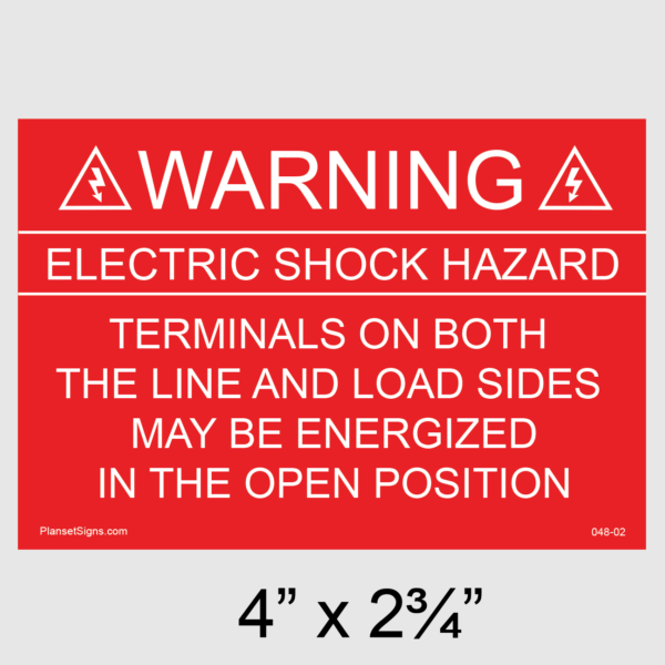 048-02 Solar Warning Placard