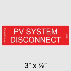 PV System Disconnect Label, SKU 050-01