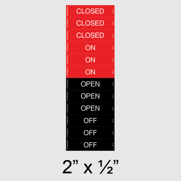 051-12 On, Closed, Off, Open Label
