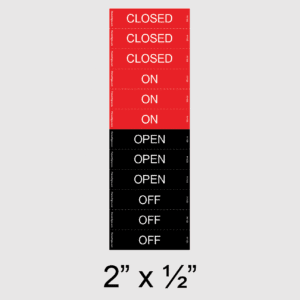 On, Closed, Off, Open Labels, SKU 051-12