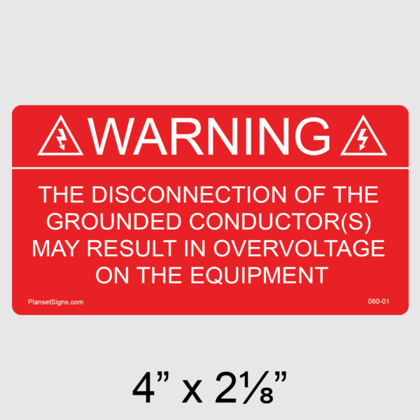 060-01 Solar Warning Label