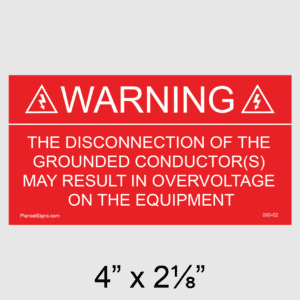 Solar Warning Placard, SKU 060-02