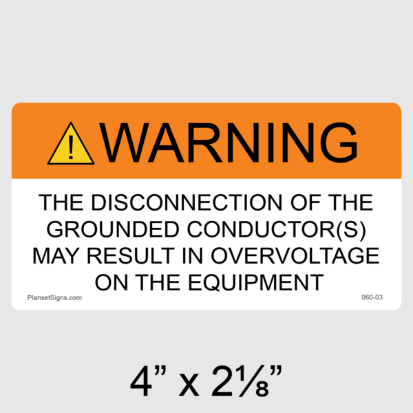 060-03 Solar Warning Label