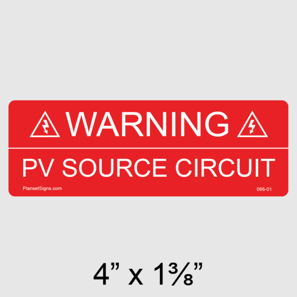 066-01 Solar Warning Source Circuit Label