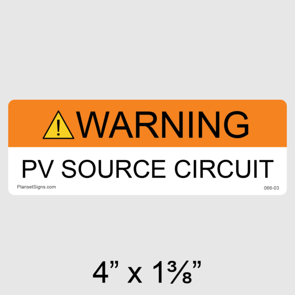 066-03 Solar Warning Source Circuit Label