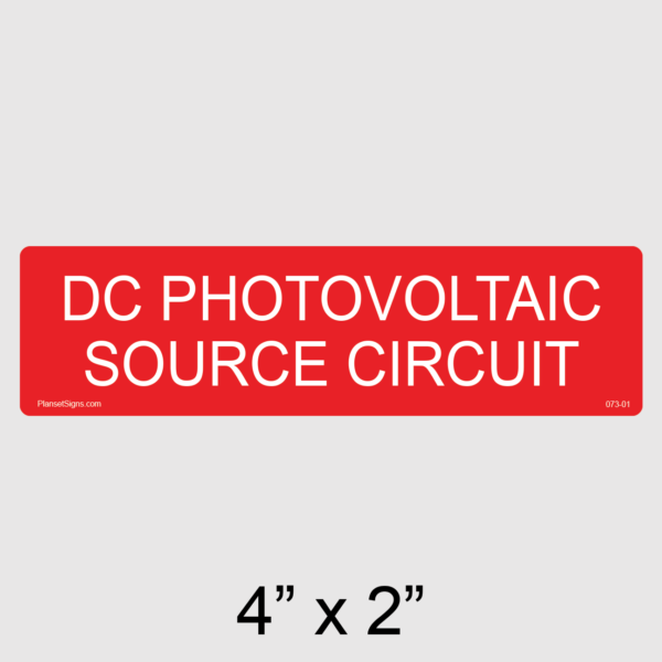 073-01 DC Photovoltaic Source Circuit Label