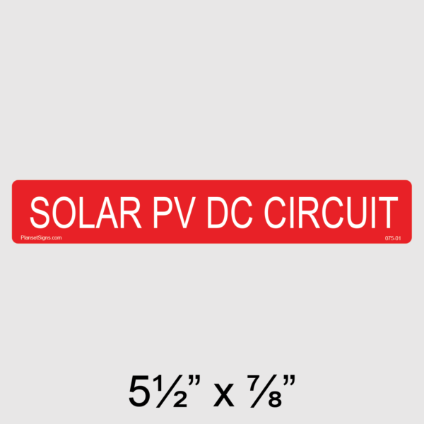 075-01 Solar PV DC Circuit Label