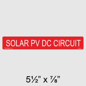 Solar PV DC Circuit Label, SKU 075-01
