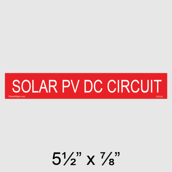 075-02 Solar PV DC Circuit Placard