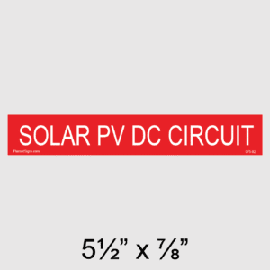 Solar PV DC Circuit Placard, SKU 075-02
