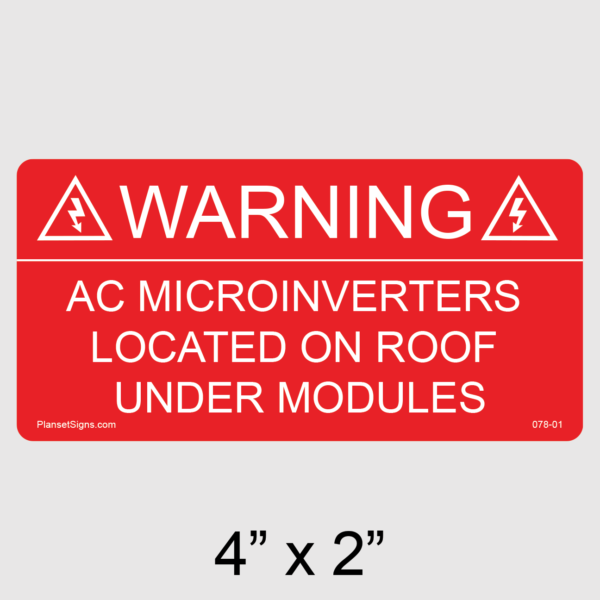 078-01 Solar Warning Label