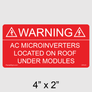 Solar Warning Label, SKU 078-01