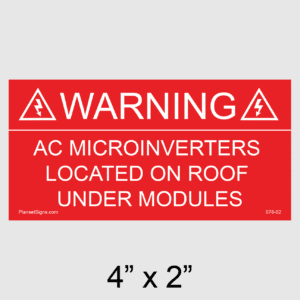 Solar Warning Placard, SKU 078-02