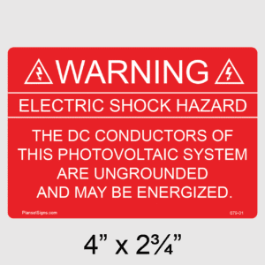 Solar Warning Label, SKU 079-01