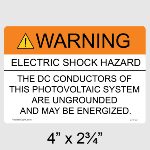 Solar Warning Label, SKU 079-03