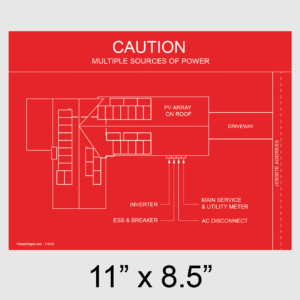 Solar Facility Map Placard (11" x 8.5") - Red, SKU 118-02