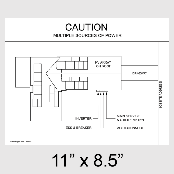118-02 Solar Facility Map Placard (11" x 8.5")