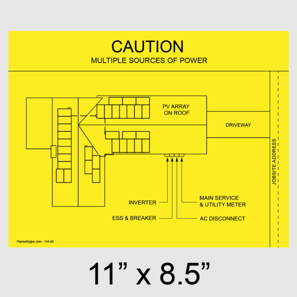 118-02 Solar Facility Map Placard (11" x 8.5")