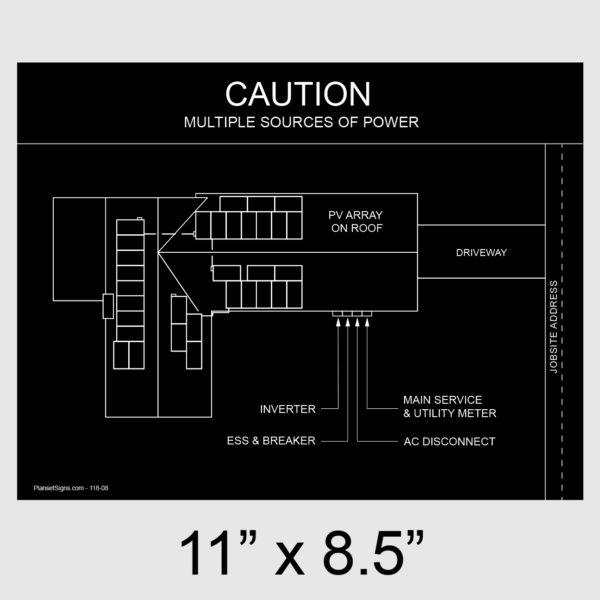 118-02 Solar Facility Map Placard (11" x 8.5")