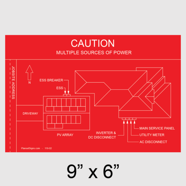 119-02 Solar Facility Map Placard (9" x 6")