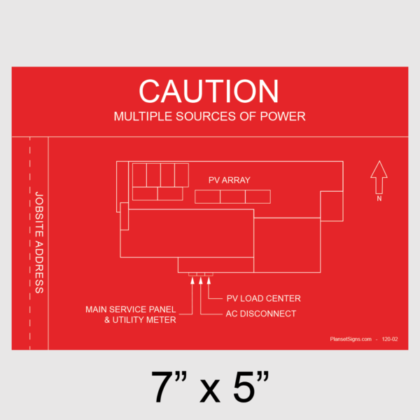120-02 Solar Facility Map Placard (7" x 5")