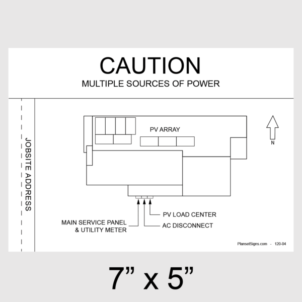 120-02 Solar Facility Map Placard (7" x 5")