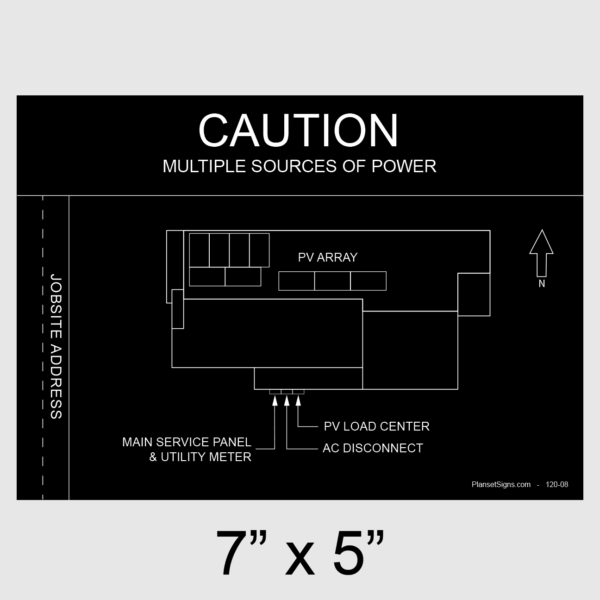 120-02 Solar Facility Map Placard (7" x 5")