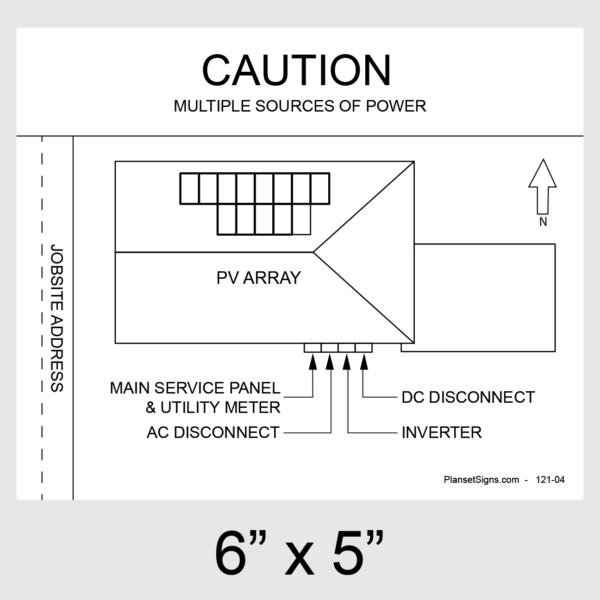 121-02 Solar Facility Map Placard (6" x 5")