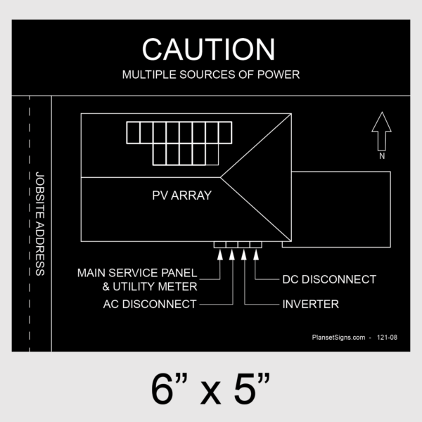 121-02 Solar Facility Map Placard (6" x 5")