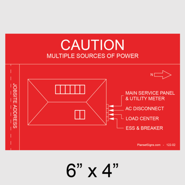 122-02 Solar Facility Map Placard (6" x 4")