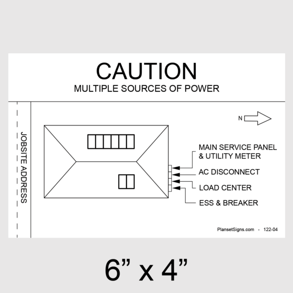 122-02 Solar Facility Map Placard (6" x 4")