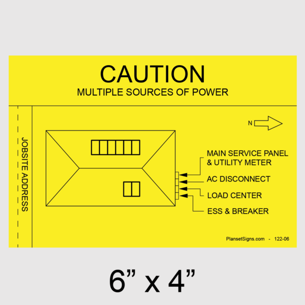 122-02 Solar Facility Map Placard (6" x 4")