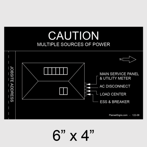 122-02 Solar Facility Map Placard (6" x 4")