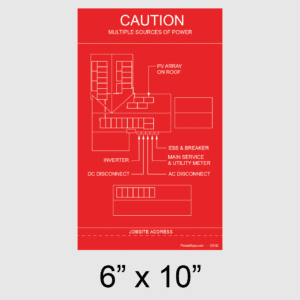 Solar Facility Map Placard (6" x 10") - Red, SKU 123-02
