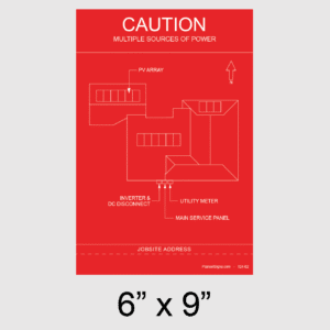 Solar Facility Map Placard (6" x 9") - Red, SKU 124-02