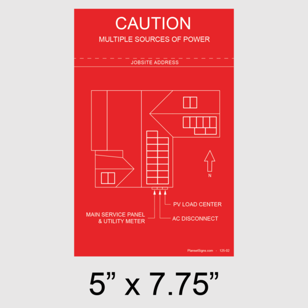 125-02 Solar Facility Map Placard (5" x 7.75")