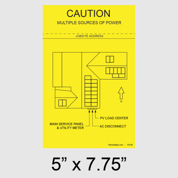 125-02 Solar Facility Map Placard (5" x 7.75")